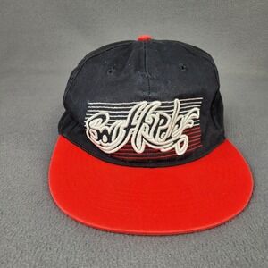 Vintage Y2K Southpole Snapback Hat Embroidered Black Red Cap